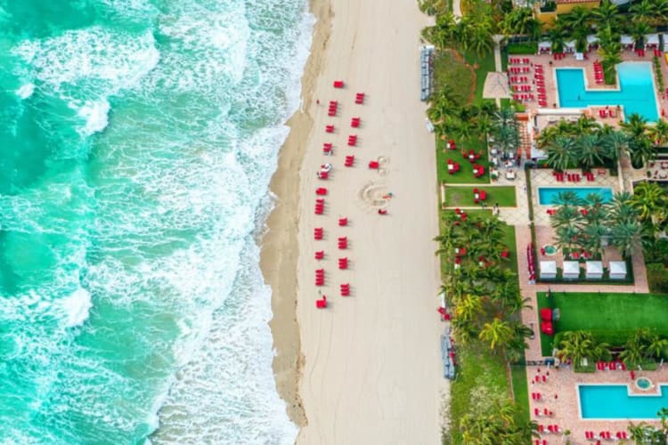 Aerial view of beach